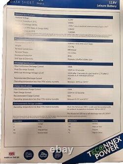 12v 100AH LITHIUM LiFePO4 SMART Leisure Battery (BLUETOOTH) TECONNEX POWER