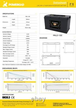 12v 100ah Lithium Leisure Battery PRLC -100- inifinity BMS, Btooth, 330175190