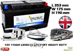 12v 110ah Leisure Battery Heavy Duty Low Profile 100 Ah Amp Self Build Camper