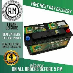 12v 110ah Leisure Battery High Power Deep Cycle 4yr Warranty Caravan Campervan