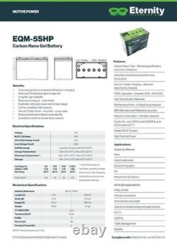 12v 130ah Carbon Nano Tube Gel Battery Leisure Marine Narrowboat 329170105