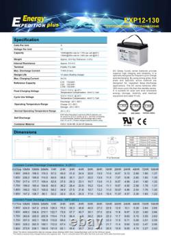 12v 130ah Expedition Plus Deep Cycle Agm Leisure Battery 4 Year Warranty