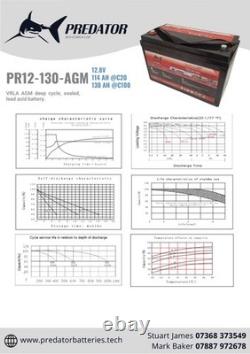 12v 130ah Leisure Battery High Power Deep Cycle 3yr Warranty Caravan Campervan