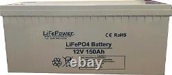 12v 150ah Lithium Leisure Battery LiFePO4 storage, solar, boat, caravan, yacht