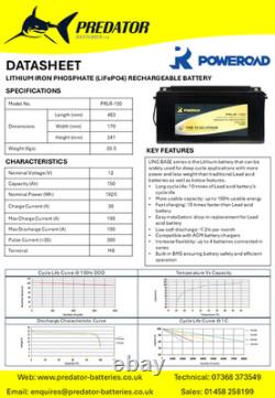 12v 150ah Poweroad Lithium Leisure Battery