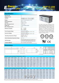 12v 200ah Expedition Plus Agm Deep Cycle Leisure Battery (exp12-200)