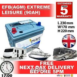 12v 90ah Efb Agm Leisure Battery Heavy Duty Low Height (90 Ah Amp) 85 Amp 88