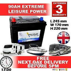 12v 90ah Leisure Battery-caravan, Boats, Marine 12volt 85 88 90 Ah Amp 678 L85