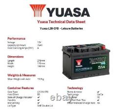 12v DC Yuasa EFB Small Leisure Battery Dual Purpose 75Ah NCC B Boat Van DC9.51