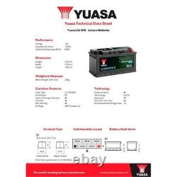 12v Leisure Battery for Motorhome Caravan NCC Class B 100ah Yuasa EFB DC9.52B
