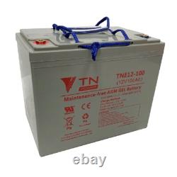 12v TN 100ah AGM Deep Cycle Heavy Duty Leisure Battery Boat Motorhome Van DC9.16