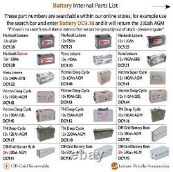 12v TN 125ah Deep Cycle High Performance AGM Leisure Battery Boat Camper DC9.17