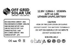 12v lifepo4 battery 120ah Leisure Motorhome Caravan Yacht Boat Mobility UPS