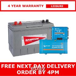 130Ah Leisure Battery, 12V500VA Phoenix Inverter and 30A Battery-Battery Charger