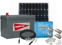 130Ah Leisure Battery, 90W Solar Panel, Charge Controller, Cable and Brackets