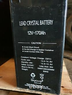 1x Skycorp Solar panel Lead crystal battery 6-CNFT-170 12V 170Ah M8-F leisure B4