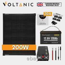 200W Solar Panel Kit with 120Ah 12V Leisure Battery, Inverter, 20A MPPT Controller