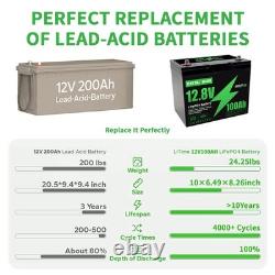2Pack 12V 100Ah LiFePO4 Leisure Battery Lithium Battery Low Temperature Caravan