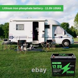 2Pack 12V 100Ah LiFePO4 Leisure Battery Lithium Battery Low Temperature Caravan