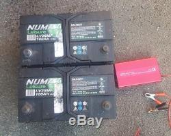 2 12v Numax LV26MF 100ah C20 leisure battery with numax charger