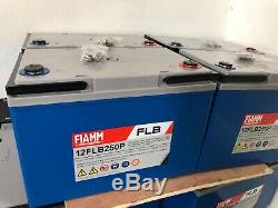 2 FIAMM FLB250 LEISURE SOLAR INVERTER BATTERY Ideal For Caravan/Boats 12V-280AH