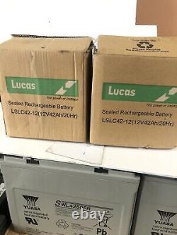2 LUCAS ENERGY LC44 12v 42AH RECHARGEABLE LEISURE BATTERY INVERTER SCOOTER ETC