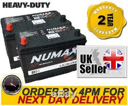2(Pair) Numax LV26MF 12v 100ah Deep Cycle Leisure/Caravan/Boat/Marine Battery