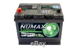 2 X Leisure Battery 12V 75AH NUMAX LV22MF Electric Fence Battery 250 Cycles