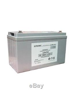2 X uLTRAMAX 12v 100Ah LITHIUM Deep Cycle Leisure Battery 100% Maintenance Free