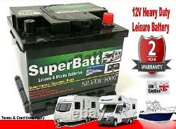 2 x 12V 50AH SuperBatt LH50 Leisure Battery Caravan Campervan Marine Boat