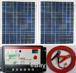 2 x 80w = 160w Solar Panel +4m cable +10A Charger Controller for 24v 12v Battery