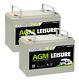 2 X Agm 100 Sealed Leisure Batteries 100ah 12v Campervan Motorhome Batteries