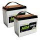 2 X Agm L160 160ah Deep Cycle 12v Motorhome Camper Van Leisure Batteries Battery