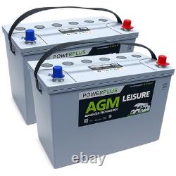 2 x PowerPlus HFB-120 12v 120ah AGM Leisure Batteries Solar Batteries Marine