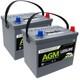 2 X Powerplus Hfb-85 12v 85ah Agm Leisure Batteries Motorhome Solar Batteries
