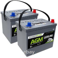 2 x PowerPlus HFB-85 12v 85ah AGM Leisure Batteries Motorhome Solar Batteries