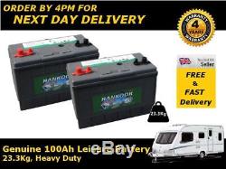 2x 100Ah 110Ah Leisure Battery 12V DC31 Calcium Technology