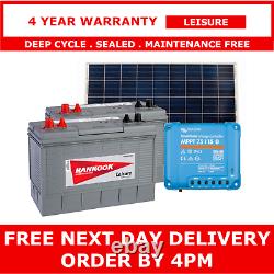 2x 100Ah Leisure Batteries, 175W Solar Panel and MPPT Charger Controller Set