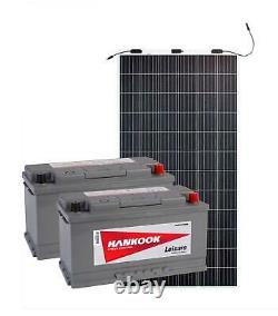 2x 12V 110Ah Dual Purpose Leisure Battery and 375W Flexible Solar Panel