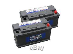 2x Hankook 110Ah Deep Cycle Leisure Battery 12V 100% Maintenance Free