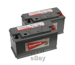 2x Hankook 110Ah Deep Cycle Leisure Battery 12V Has Charge Indicator