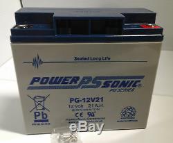2x Power Sonic 12V 21AH (17AH 20AH) VRLA AGM Battery Mobility CV Leisure Comfort