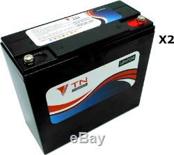 2x TN Power 12V 24Ah Lithium Leisure Batteries for Golf & Mobility