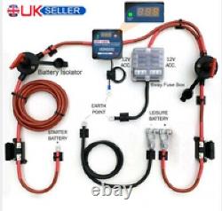 3/5/7mtr Twin Leisure Battery Split Charge Relay Kit 12V 140A VSR For Camper Van