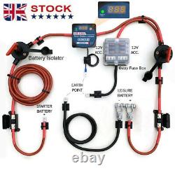 3/5/7mtr Twin Leisure Battery Split Charge Relay Kit 12V 140A VSR For Camper Van