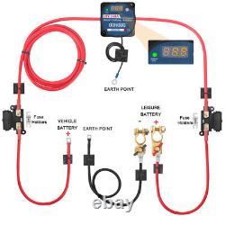 3/5/7mtr Twin Leisure Battery Split Charge Relay Kit 12V 140A VSR For Camper Van