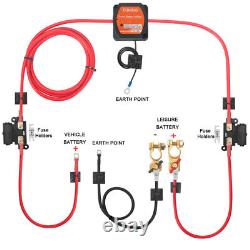 3/5/7mtr Twin Leisure Battery Split Charge Relay Kit 12V 140A VSR For Camper Van