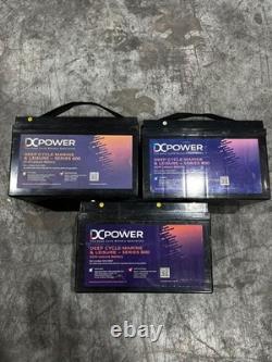 3 x USED 12V 130Ah DC Power AGM Deep Cycle Leisure Battery
