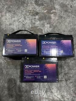 3 x USED 12V 130Ah DC Power AGM Deep Cycle Leisure Battery