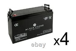 4 x 100Ah 12V Deep Cycle AGM Battery for Leisure, Solar, Wind and Off-grid